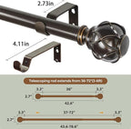 KAMANINA 1 Inch Curtain Rod Telescoping Single Drapery Rod 36 to 72 Inches - Image 8