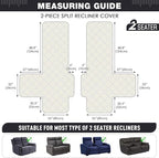 TAOCOCO 100% Waterproof Oversized Loveseat Recliner Cover, Non Slip Split Couch - Image 2