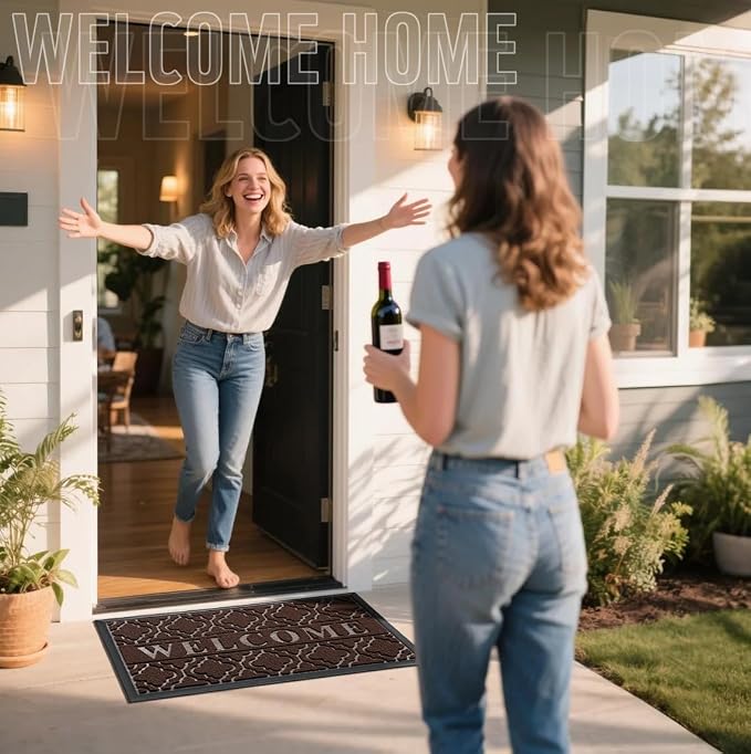 Yimobra Welcome Matt Outdoor Indoor 29.5x17, All-Weather Waterproof Front Door - Image 2