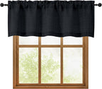 OWENIE Black Valances for Windows 1 Pcs 18 Inch Length, Light Filtering by OWENIE