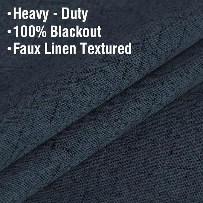 H.VERSAILTEX Linen Blackout Curtains 54 Inches Long 100% Absolutely Blackout - Image 4