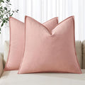 MIULEE Decorative Linen Pillow Covers 20x20 Inch Pink ​Boho Farmhouse​ ​Neutral by MIULEE
