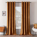MIULEE Velvet Curtains Gold Brown Elegant Long Grommet Curtains Black Out by MIULEE