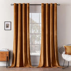 MIULEE Velvet Curtains Gold Brown Elegant Long Grommet Curtains Black Out by MIULEE