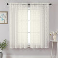 Chyhomenyc Ivory Sheer Curtains 63 Inch Length 2 Panels Set, Light Filtering by Chyhomenyc