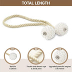 Hion Magnetic Curtain Tiebacks Beige 2pcs, Curtain Tiebacks Buckles Holdbacks - Image 2