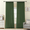 IVAPUPU 96 Inch Linen Curtains for Living Room, Pinch Pleated Semi Sheer by IVAPUPU