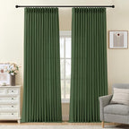 IVAPUPU 96 Inch Linen Curtains for Living Room, Pinch Pleated Semi Sheer by IVAPUPU