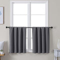 Simplebrand Ava Grey Short 30 Inches Blackout Curtain 2 Panels Set, Half Window by Simplebrand