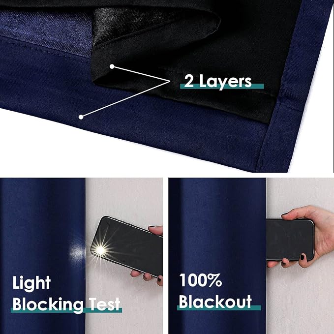 ChrisDowa 100% Blackout Curtains 72 inch Long - Image 4