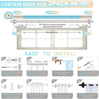 TVWOO 2 Pack Wrap Around Curtain Rods, 5/8 Inch Adjustable Blackout Curtain Rod - Image 7