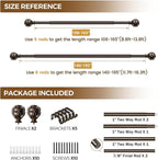 KAMANINA 1 Inch Extra Long Curtain Rod 140 to 195 Inches Bronze Heavy Duty - Image 9