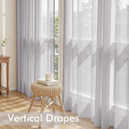 MIULEE Greyish Lilac Sheer Curtains 63 Inches Long, 4 Panels Set, Rod Pocket - Image 5