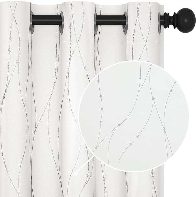 Deconovo White Curtains, Room Darkening Curtain, Thermal Insulated Soundproof by Deconovo