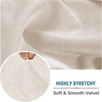 H.VERSAILTEX Velvet Stretch Sectional Couch Covers 3 Pieces Sofa Seat Cushion - Image 5
