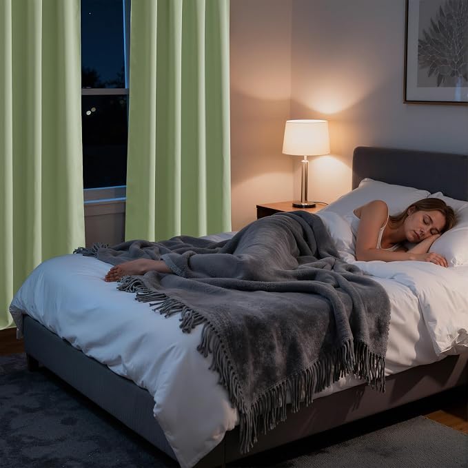 RYB HOME Bedroom Blackout Curtains 80 inches Long, 100% Blackout Thermal - Image 5