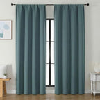 Simplebrand Ava Dark Green Blackout Curtains by Simplebrand