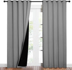 NICETOWN Silver Grey Full Shade Curtain Panels, Pair of Energy Smart & Noise - Image 2