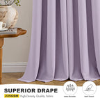 MIULEE Lilac Blackout Curtains for Bedroom Living Room 63 Inches Long 2 Panels - Image 5