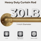 Zeerobee Curtain Rods for Windows 66 to 120, 1 Inch Industrial Wrap Around Warm - Image 4
