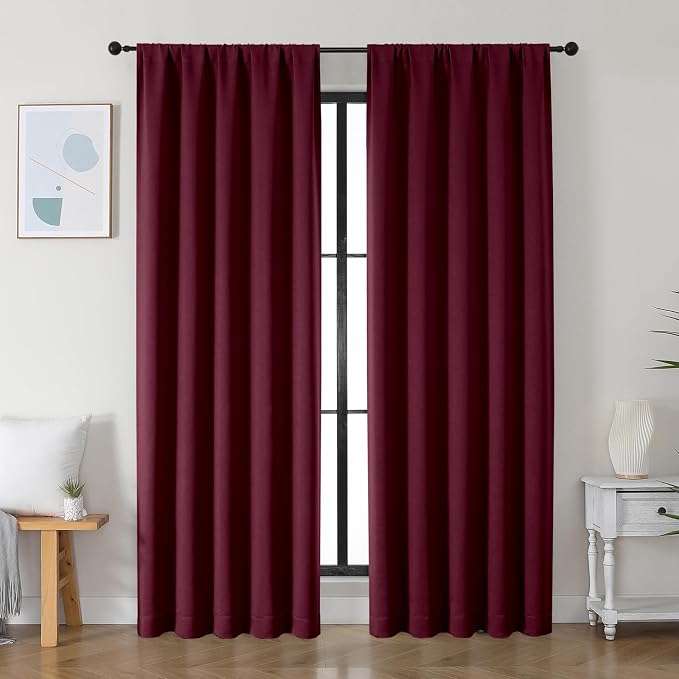 Simplebrand Ava Burgundy Blackout Curtains by Simplebrand