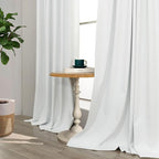 White Linen Complete Blackout Curtains 48 Inch Length - Image 8