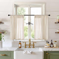 BGment Natutal Linen Cafe Curtains 30 Inch Length, Farmhouse Kitchen Window by BGment
