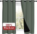 NICETOWN 100% Blackout Curtains 54 inches Long, Double-Deck Completely Blackout by NICETOWN