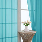 OWENIE Sheer Curtains 63 inch Length 2 Panels Set, Rod Pocket Voile Fimly Sheer - Image 2