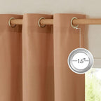 NICETOWN Linen Burnt Orange Curtains 90 inch Length 2 Panels, Grommet Privacy - Image 2