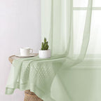 Lecloud Light Green Sheer Curtains 72 Inches Long 2 Panels, Soft Voile Light - Image 7
