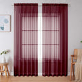 Simplebrand Burgundy Red Sheer Curtains 90 Inches Long 2 Panels, Light by Simplebrand