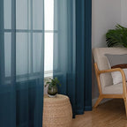 Simplebrand Dusty Blue Sheer Curtains 90 Inches Long 2 Panels, Light Filtering - Image 4