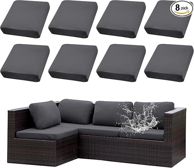 Outdoor Cushion Covers Set, Replacement by SUKAIKEQA