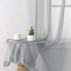 Aiyufeng Light Grey Sheer Window Curtains 63 Inches Long 2 PCS- Rod Pocket - Image 4