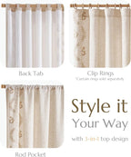 jinchan Belrose Lined Linen Blend Curtains Boho Floral Curtains - Image 7