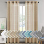 H.VERSAILTEX Linen Curtains Flax Linen Blended Curtain Panels by HVERSAILTEX