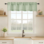 OVZME Valance for Windows, Light Filtering Faux Linen Textured Small Short by OVZME