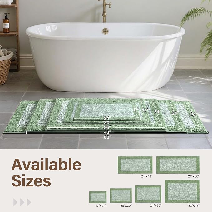 Bathroom Rugs 30x20 Non Slip Washable, Soft Absorbent Quick Dry Mats - Image 6