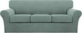 Turquoize 4 Piece Sofa Covers for 3 Cushion Couch Sofa Slipcover Soft Couch by Turquoize