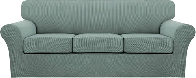 Turquoize 4 Piece Sofa Covers for 3 Cushion Couch Sofa Slipcover Soft Couch by Turquoize