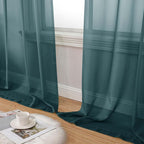 Aiyufeng Dusty Blue Sheer Curtains 84 Inches Long 2 Panels Set, Light Filtering - Image 7
