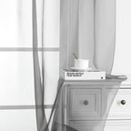 OWENIE Gray Sheer Curtains, Sheer Curtains 63 inch Length 2 Panels Set - Image 8