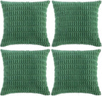 Fancy Homi 4 Packs Green Decorative Throw Pillow Covers 18x18 Inch by Fancy+Homi