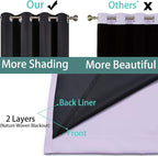Yakamok 100% Blackout Lined Panels, Room Darkening Thermal Insulated Blackout - Image 5