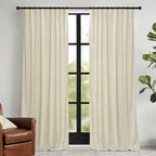 RYB HOME Beige Velvet Curtains 84 inches by RYBHOME