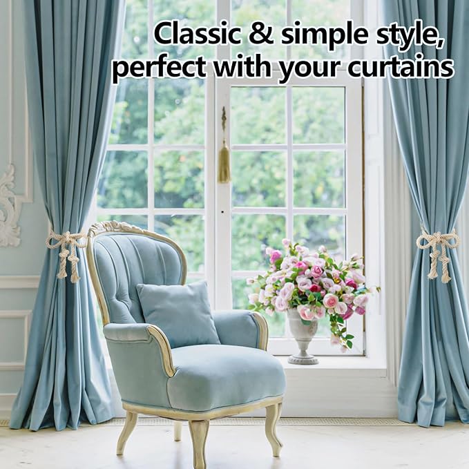 4 Pcs Hand Woven Curtain Tiebacks No Drilling - Image 6