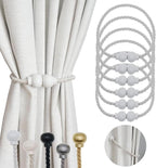 6 Pack Magnetic Curtain Tiebacks Modern Handmade Rope Curtain Tie Backs by HIASTRA