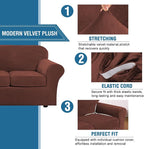 H.VERSAILTEX High Stretch Sofa Slipcover 4 Piece Cover Velvet Furniture - Image 3