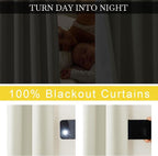 NICETOWN Faux Linen 100% Blackout Living Room Curtains 96 inches Long, W52 x L96 - Image 6